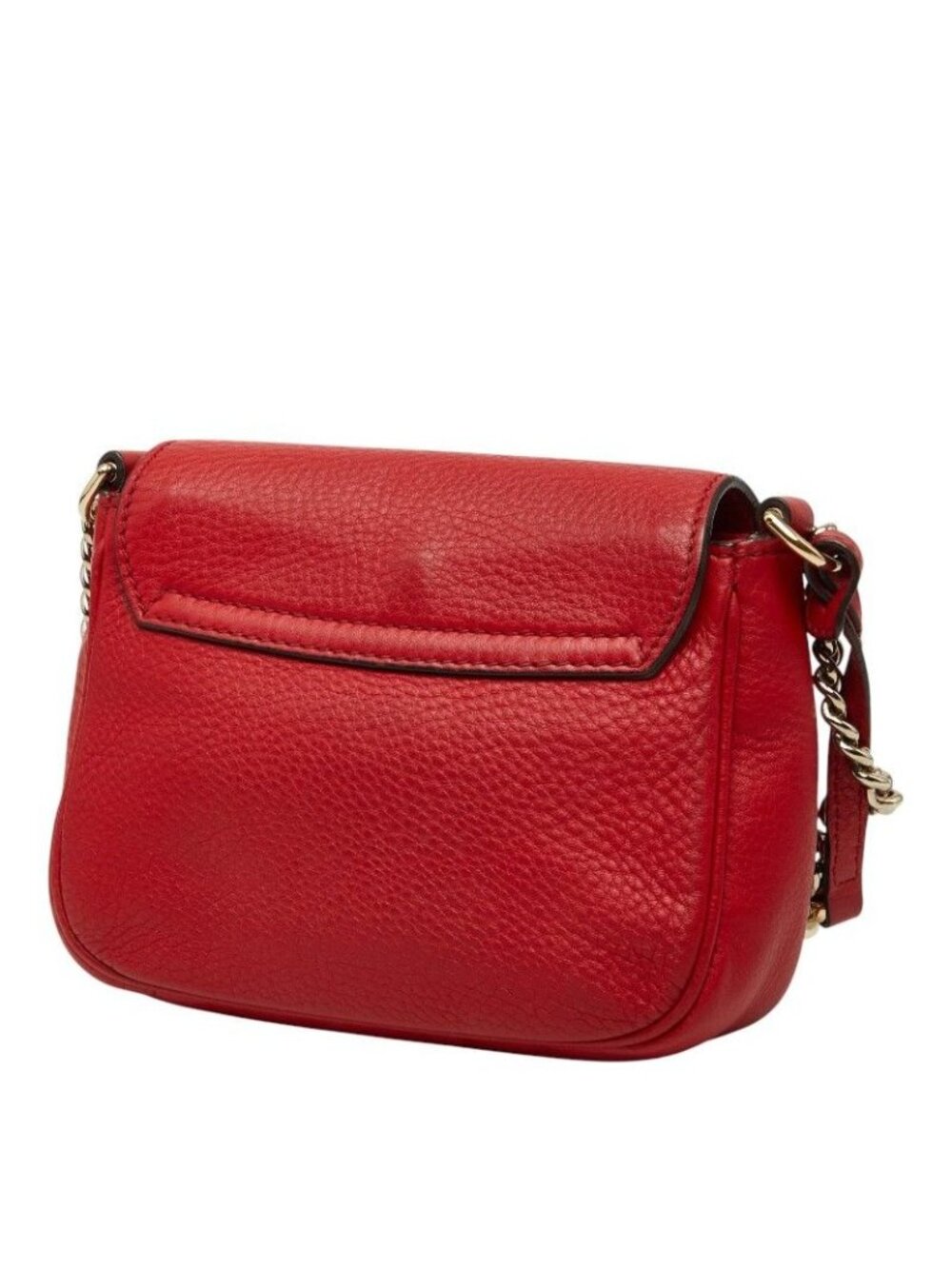 Gucci Soho Interlocking Chain Shoulder Bag Red Leather - Picture 2 of 10